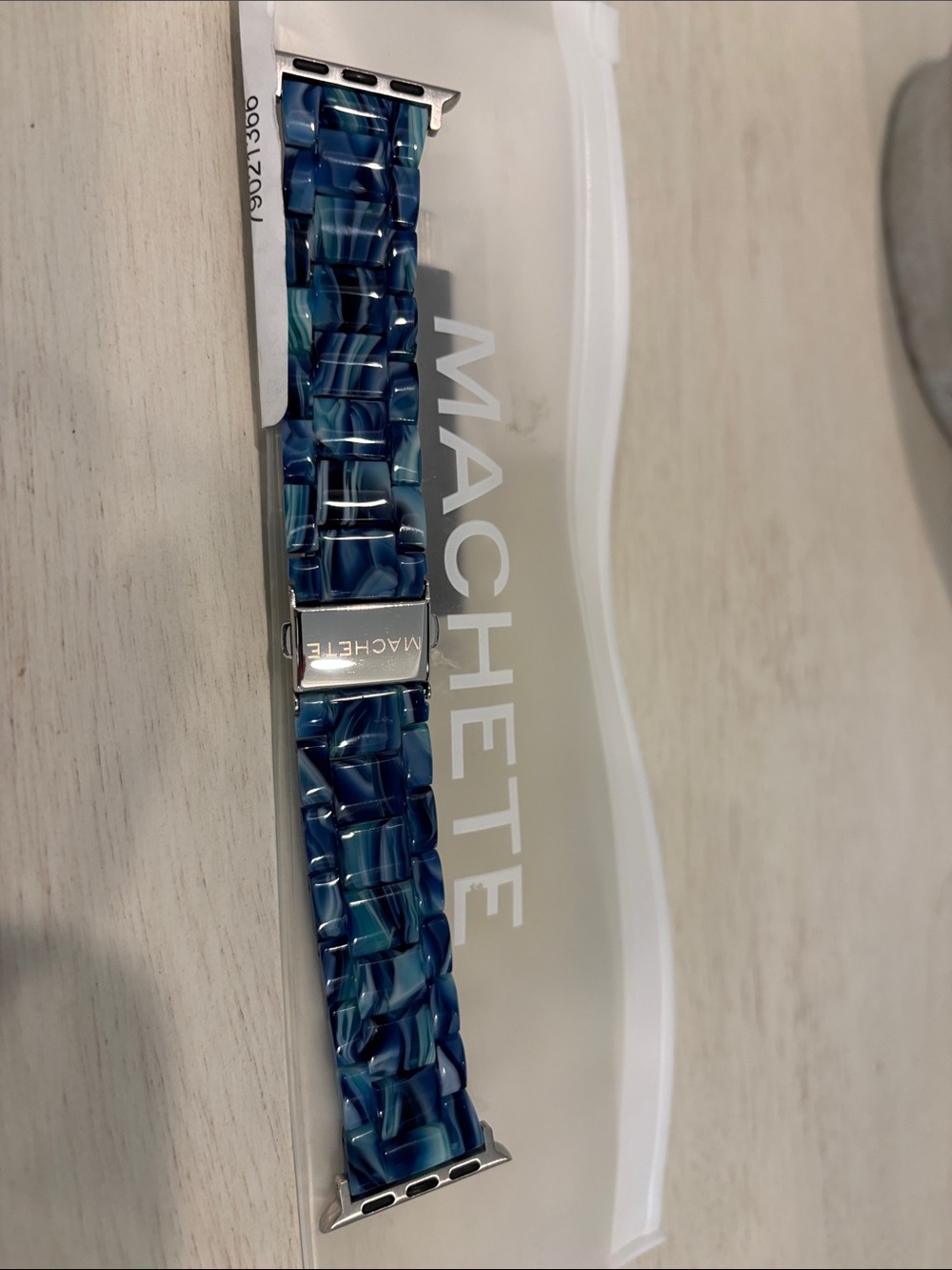 Machete Blue Marbled Resin Link Watch Band